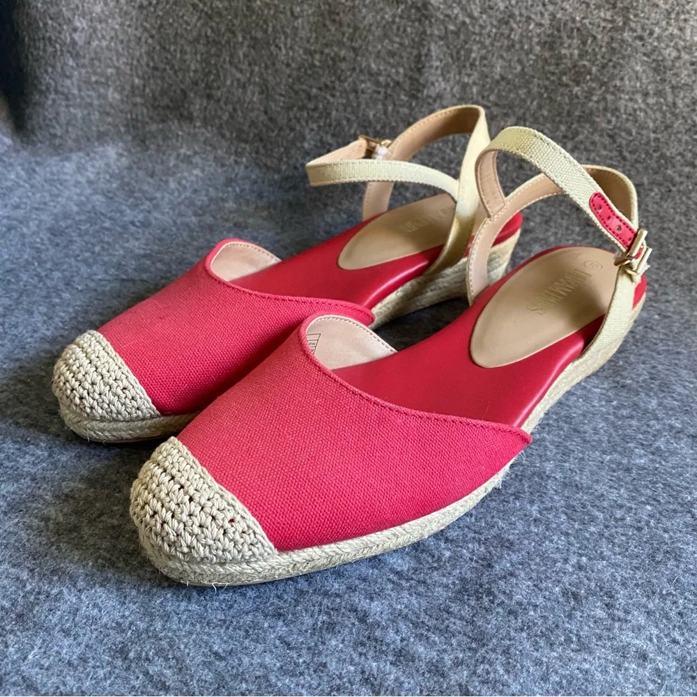Dream Paris Espadrille Shoes Women’s Size 10 Wedge‎ Closed Toe Ankle Strap